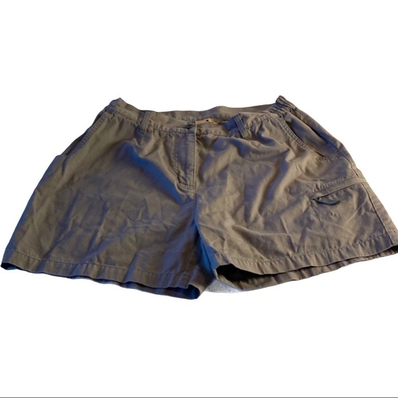 Woolrich Womens Grey Taupe Cargo Shorts Size 14P 30 High-Rise 6” I 100% Cotton - Picture 2 of 16